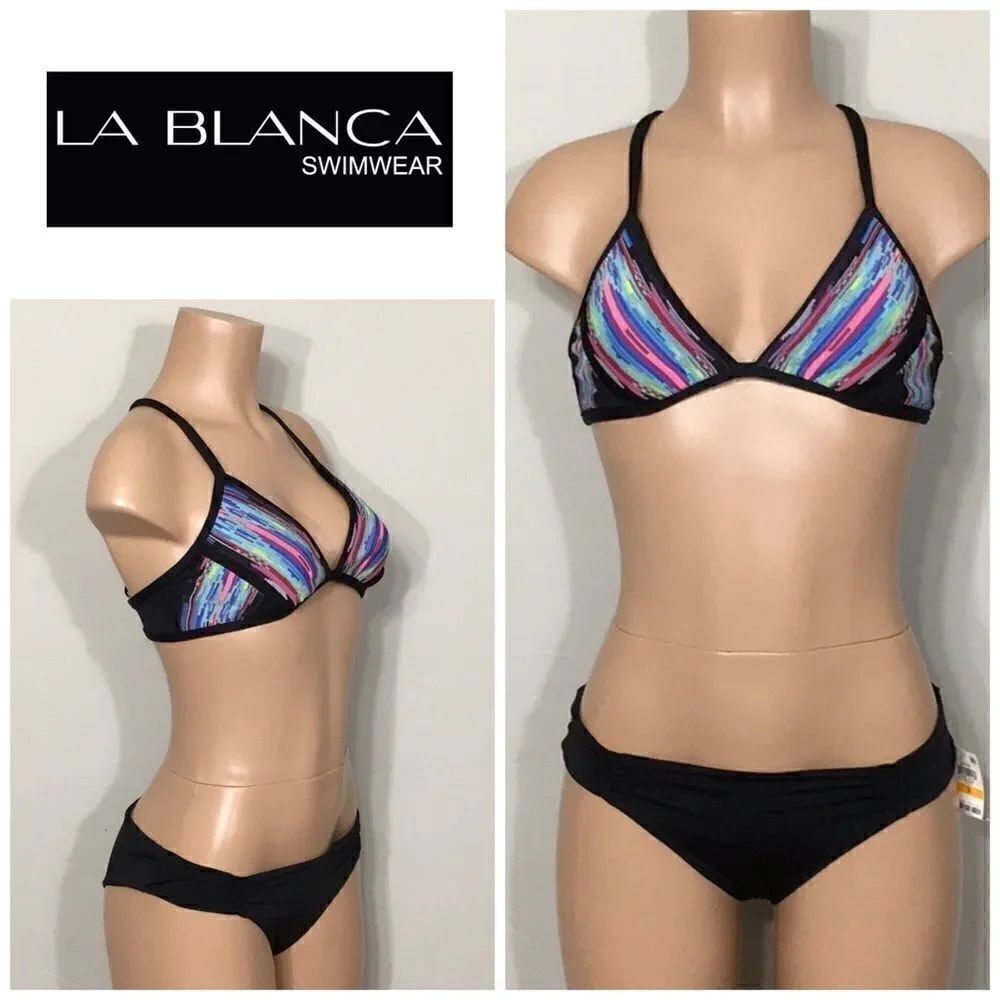 LaāBlancaāmulticoloredābikini.ā6-top/S-BottomāNWT